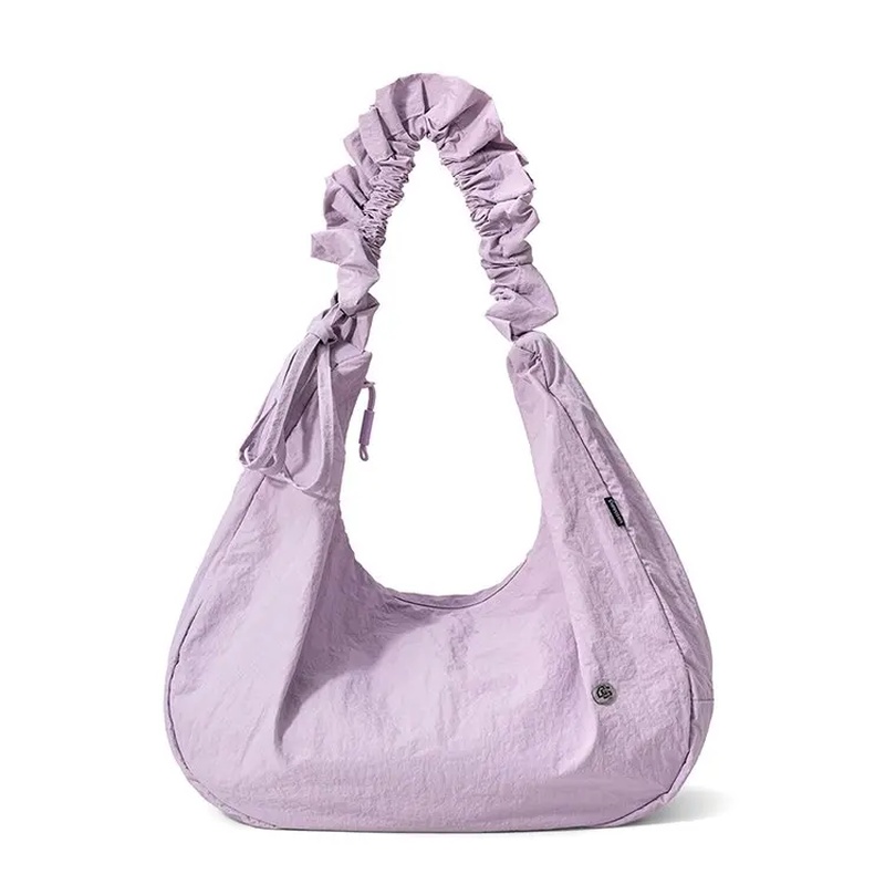 Hobo Bag Slouchy - Women's Crinkled Nylon Hobo Bag, Lightweight
