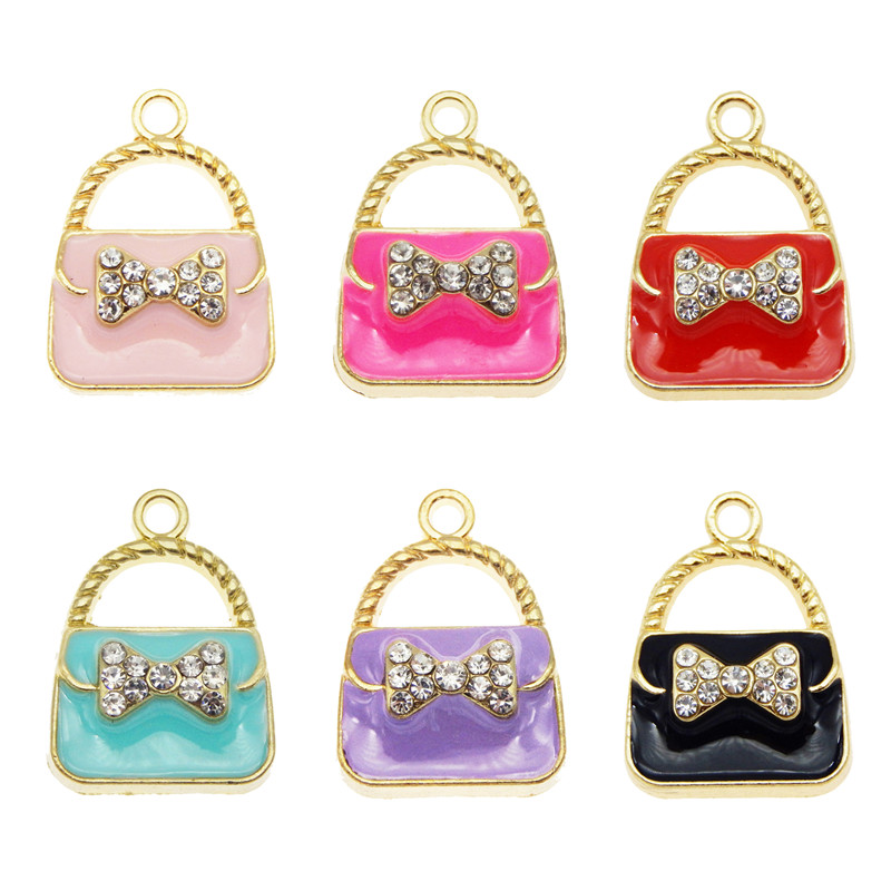 Women'S Bags Ebay - 6pcs handbag shape pendant Bow Crystal