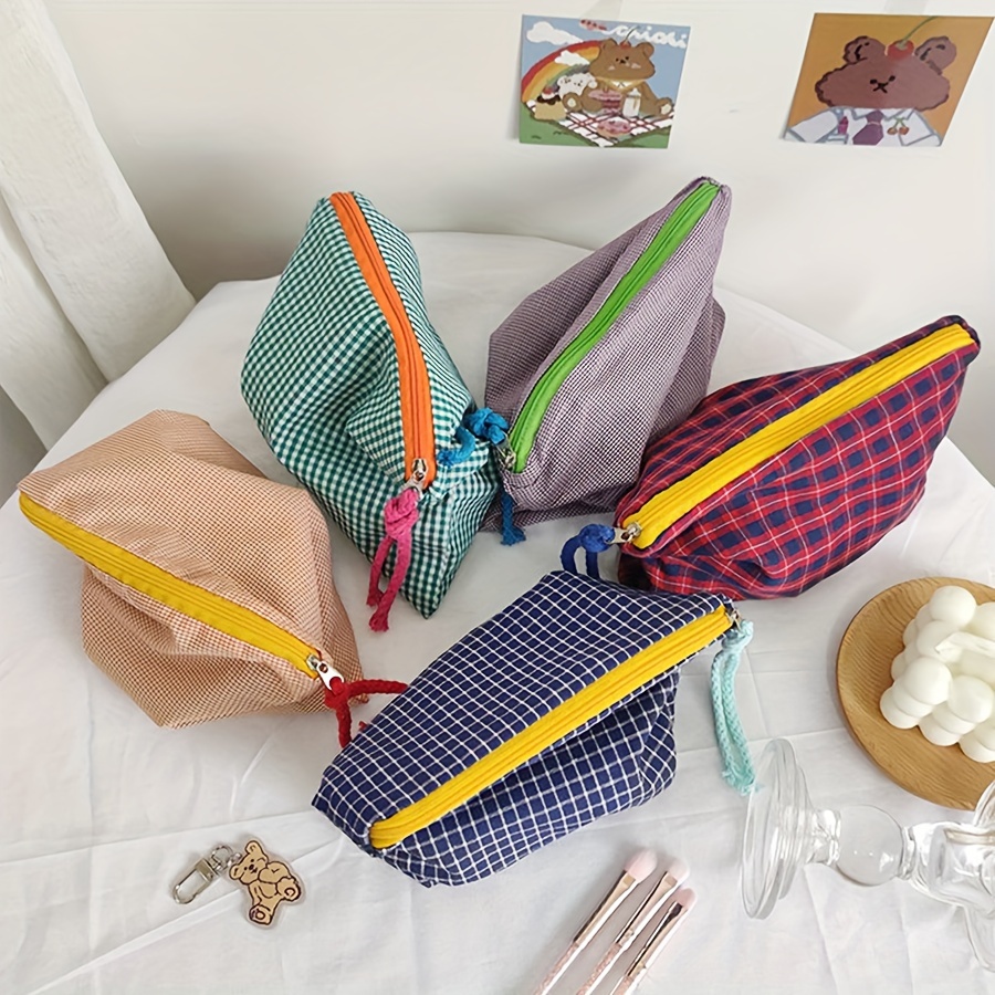 Women Bags Sale - Hot Sale Women Plaid Makeup Bag