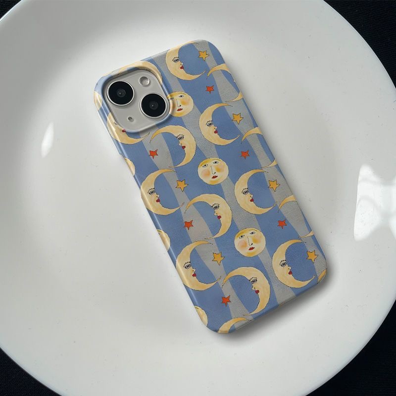 Vintage Blue Striped Face Cres - Half Moon Crescent recension och pris