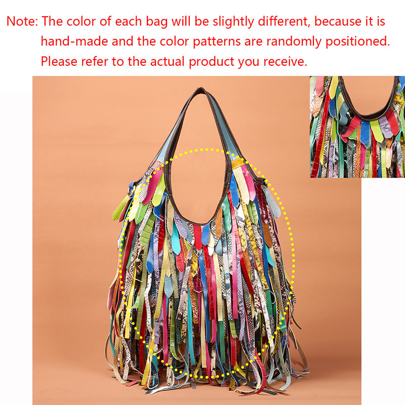 Colorful Real Sheepskin Should - Hobo Bag Slouchy recension och pris