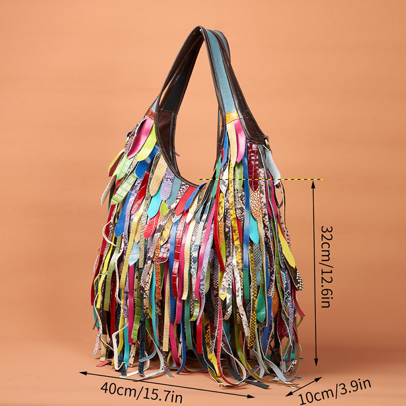 Colorful Real Sheepskin Should - Hobo Bag Slouchy recension och pris