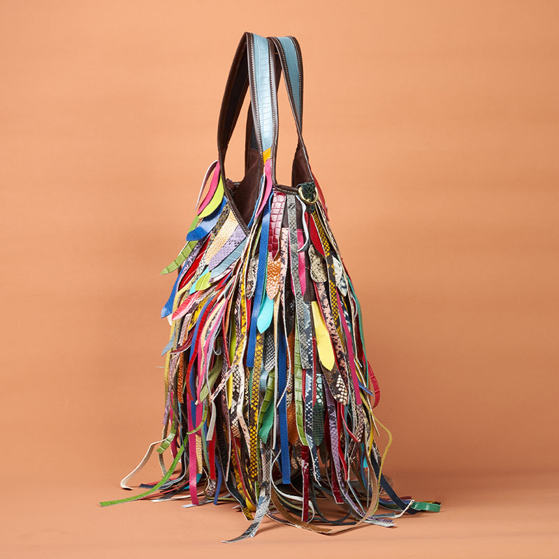 Colorful Real Sheepskin Should - Hobo Bag Slouchy recension och pris