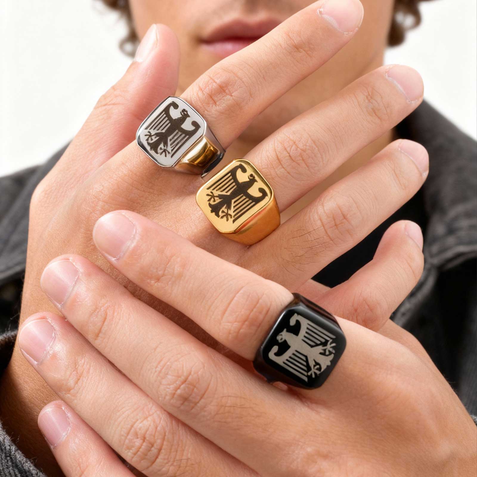Custom Flying Hawk Eagle Ring  - Women Bags Price recension och pris