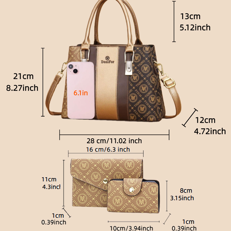 3-piece set of women's handbag - Women Bags Designer recension och pris