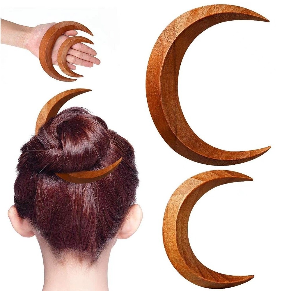 Elegant Crescent Hair Fork Han - Half Moon Crescent recension och pris