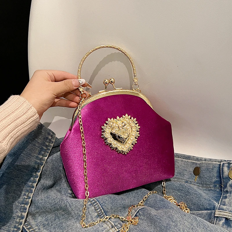 Chains Velvet Frame Heart Dinn - Women Bags Sale recension och pris