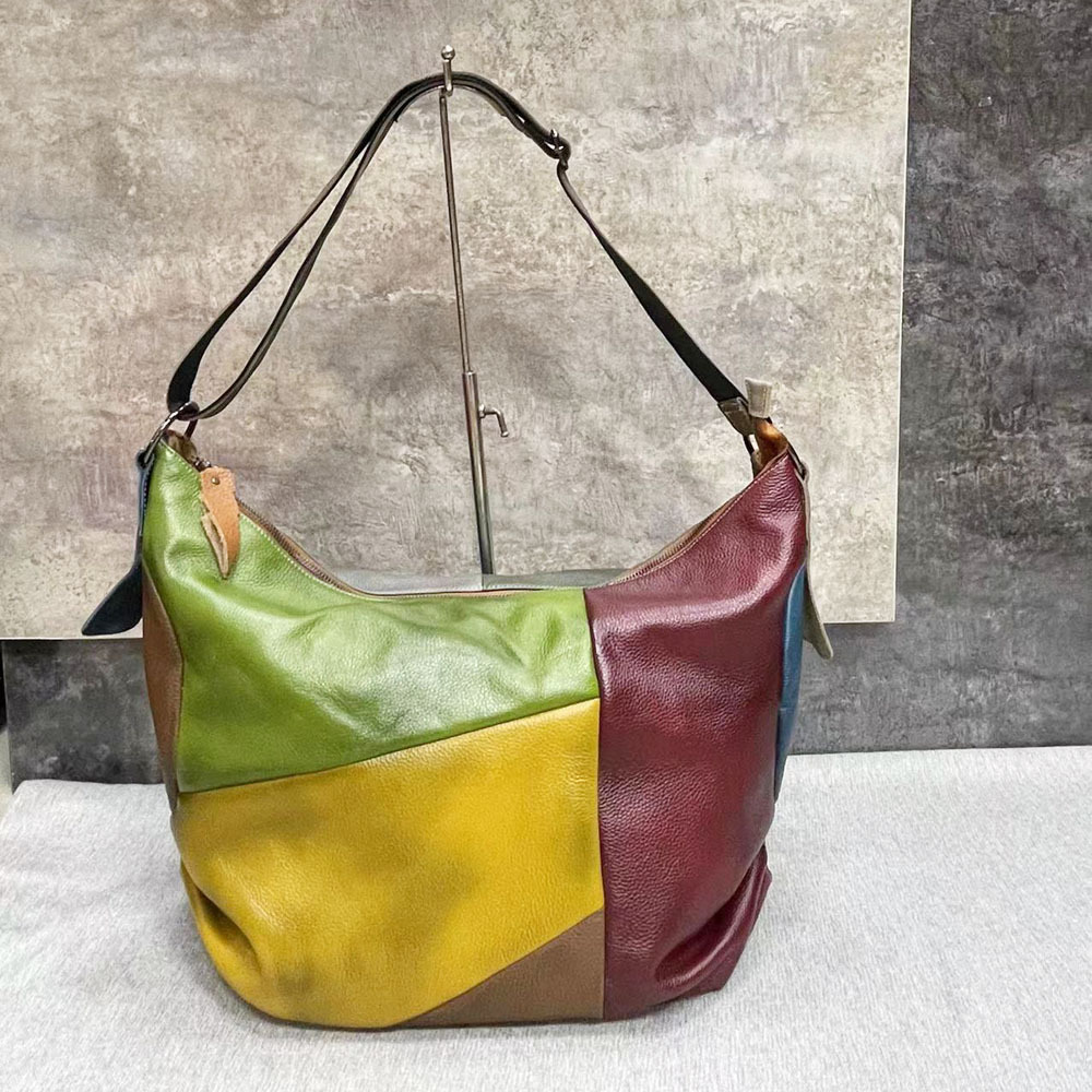 Oversized Female Genuine Leath - Hobo Bag Slouchy recension och pris