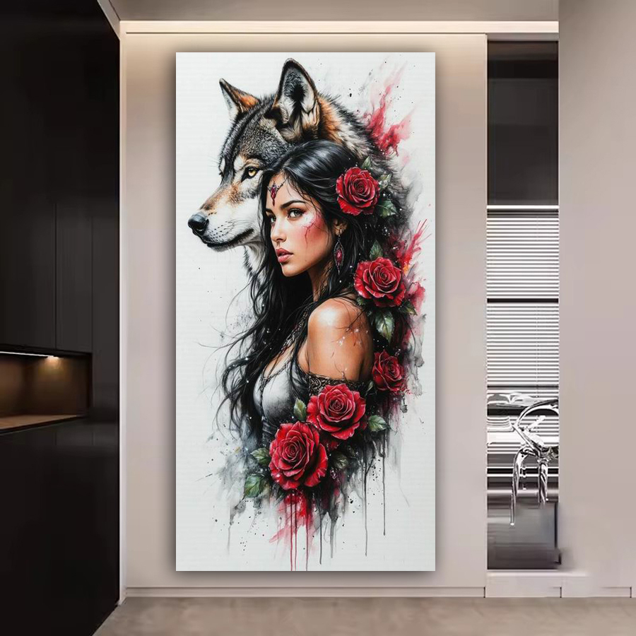 Woman Wolf Rose Large Size Diy - Women'S Bags New Collection recension och pris